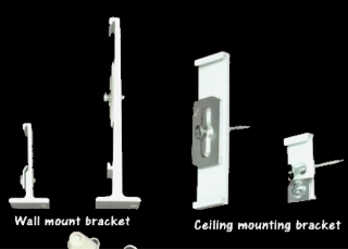 White Straight curtain track bracket